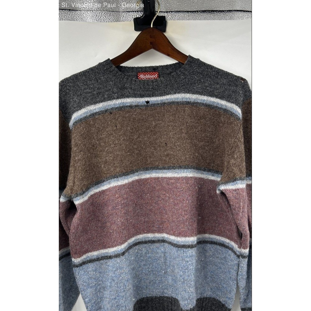 Highland Vintage Wool Sweater Men's Medium Multicolor FLAWS
